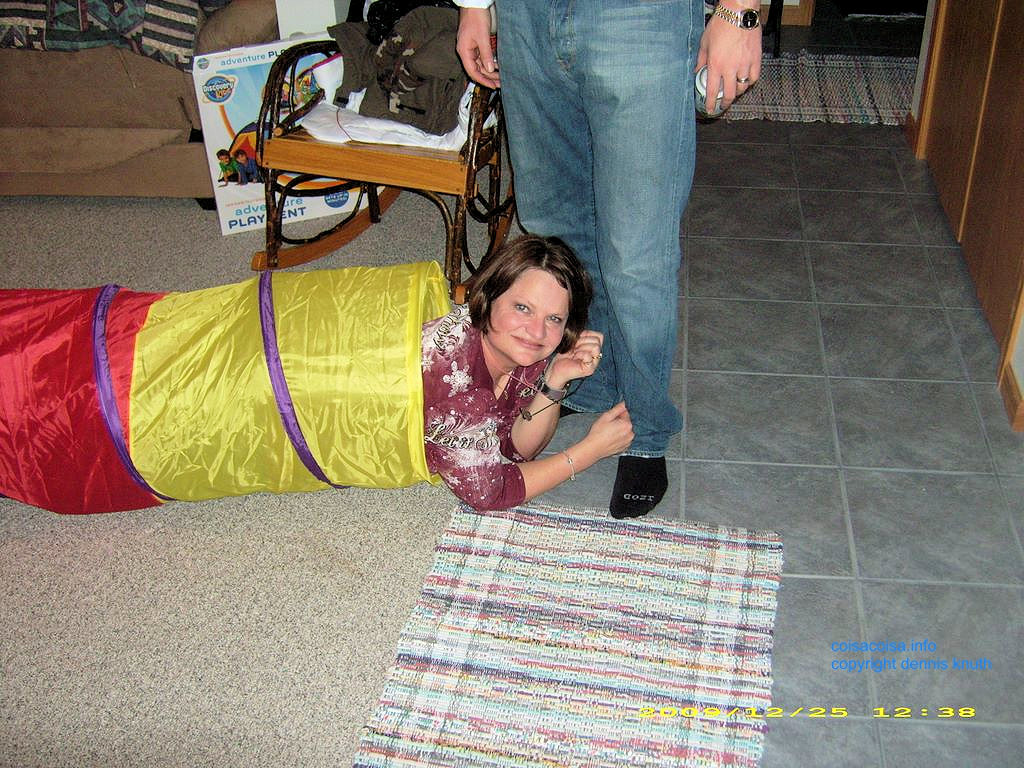 Grandma gets stuck in the kids' Tunnel