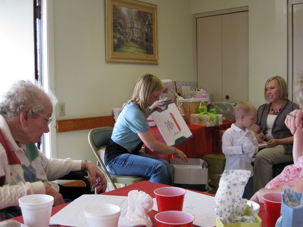 Opening the First Gift at the Bridal Shower