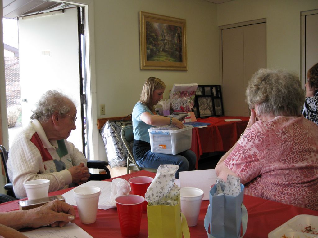 Kaydi gets a naughty Gift while grand parents look on
