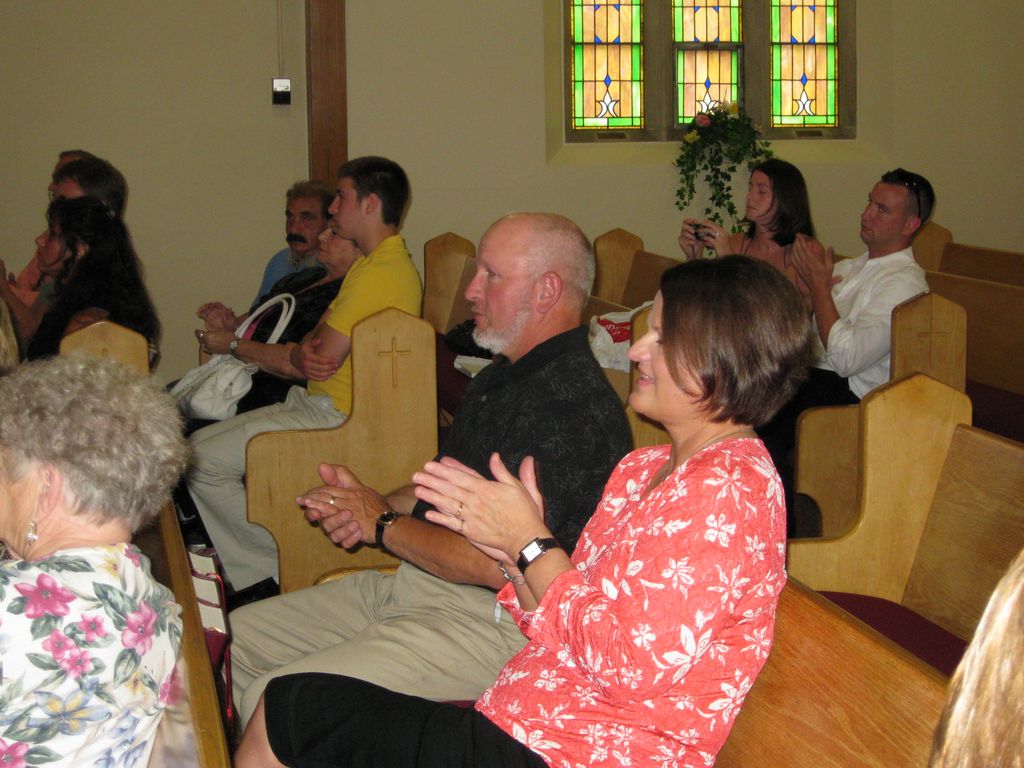 Sherri and Gary applaud