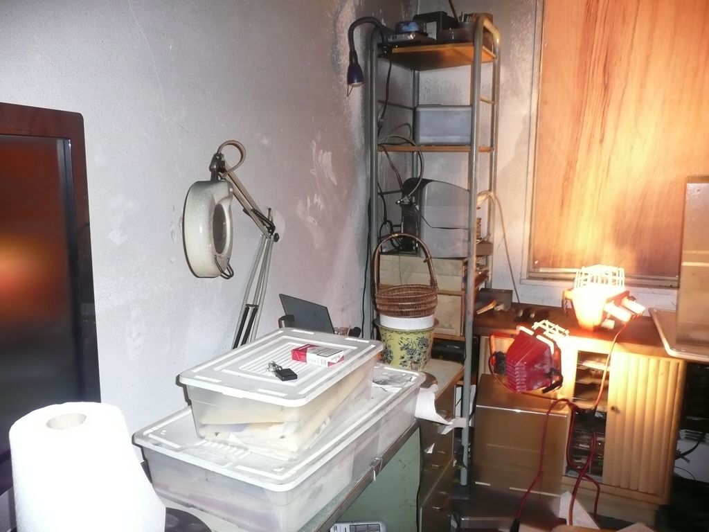 Smoke tarred bedroom walls