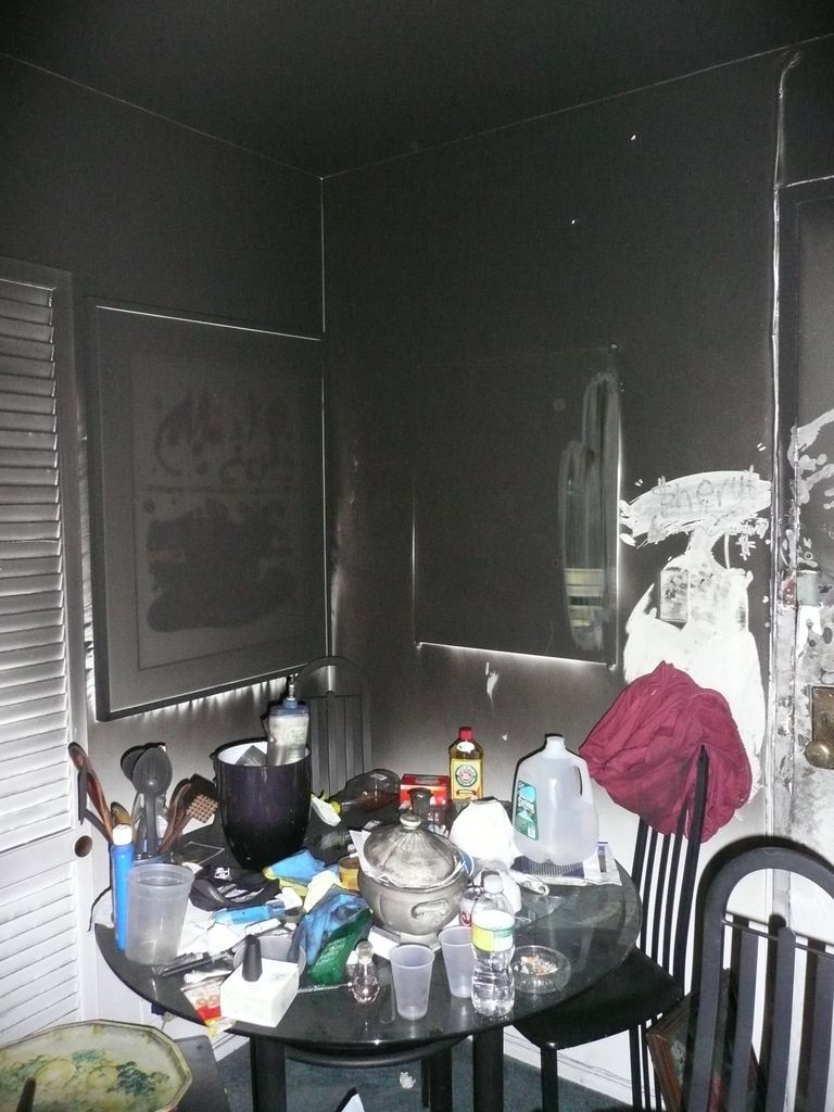 Tarred and sooted dining area