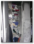 Soot covered the inside of the closets