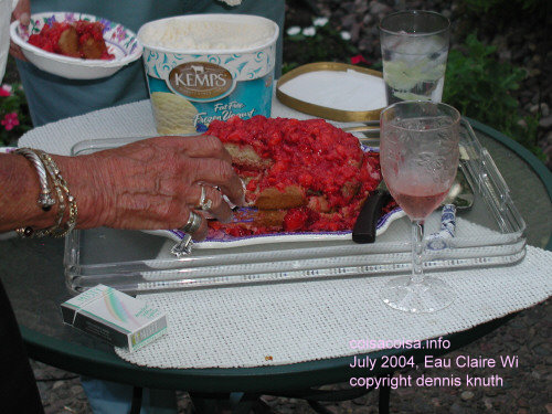 Serving strawberry shortcake