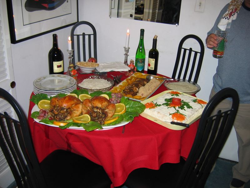 Beautiful Thanksgiving Table on red