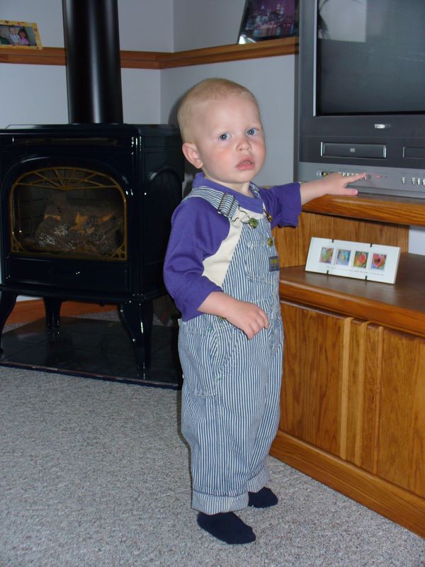 Jared at 2 turns on the TV