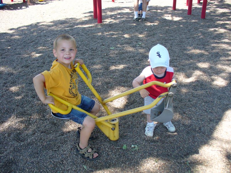 Two year Old Jared and a Friend