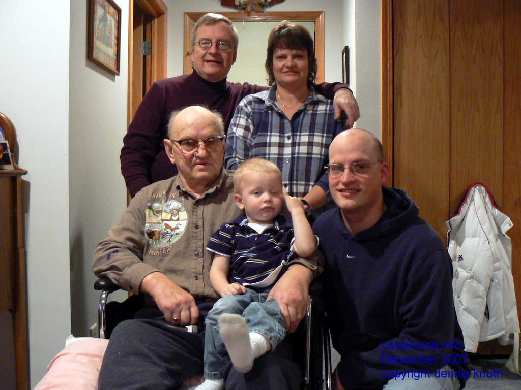 A tired Jared with the Knuth Family descendants