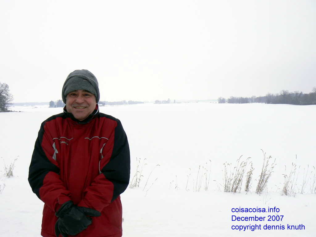 Helton in the blinding white of a snow field