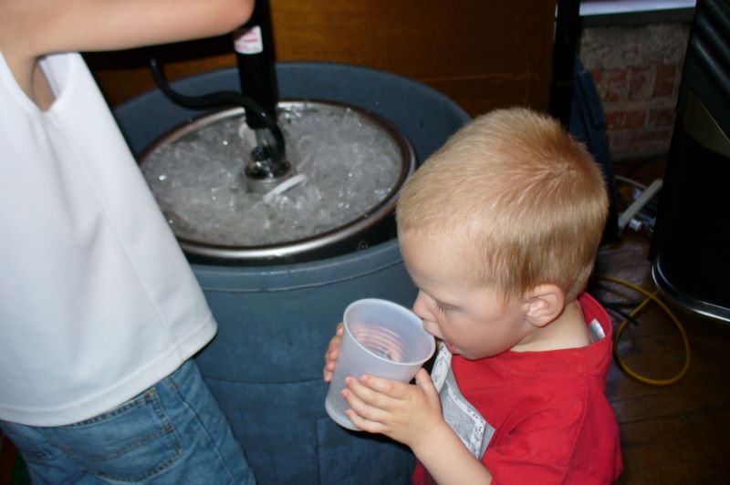 Jared tastes a beverage