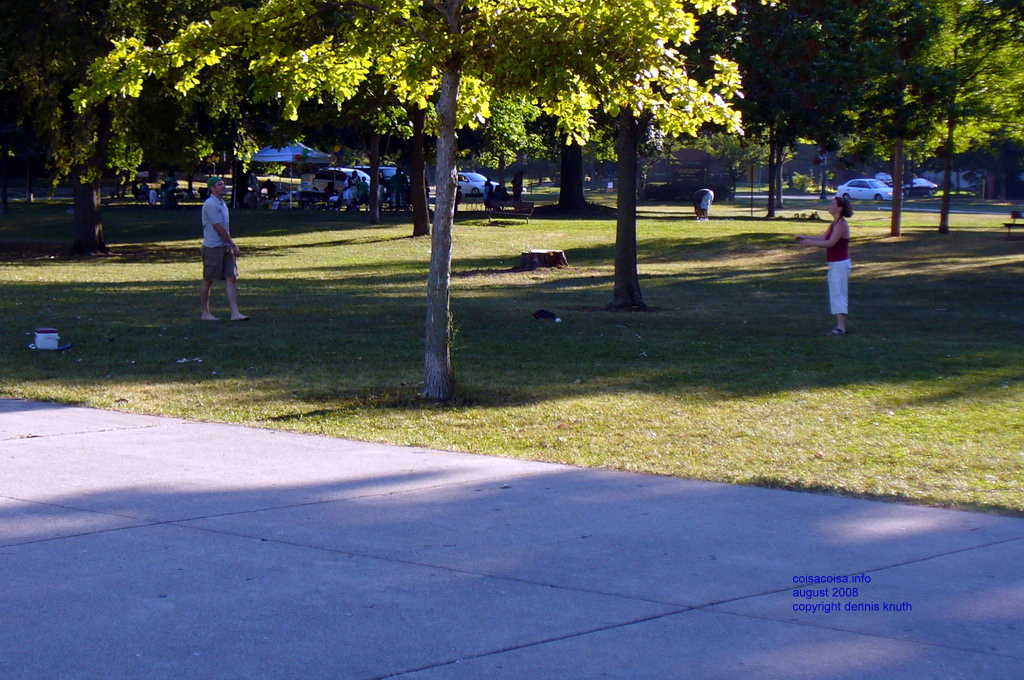 Throwing a frizbee in the Park