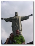 Katia and Dennis at the statue of the Christ