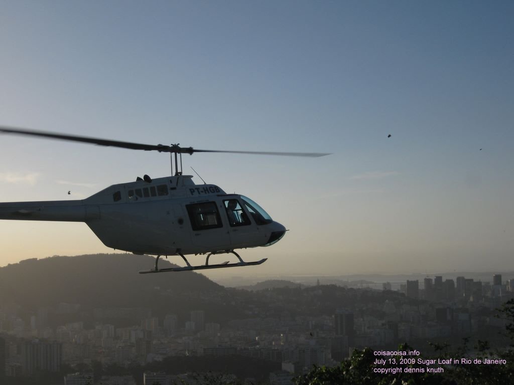 Helicopter passing Sugar Loaf