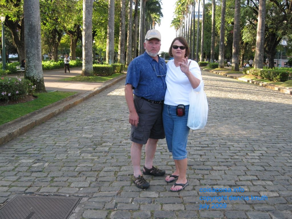 Gary and Sherri amid the palms