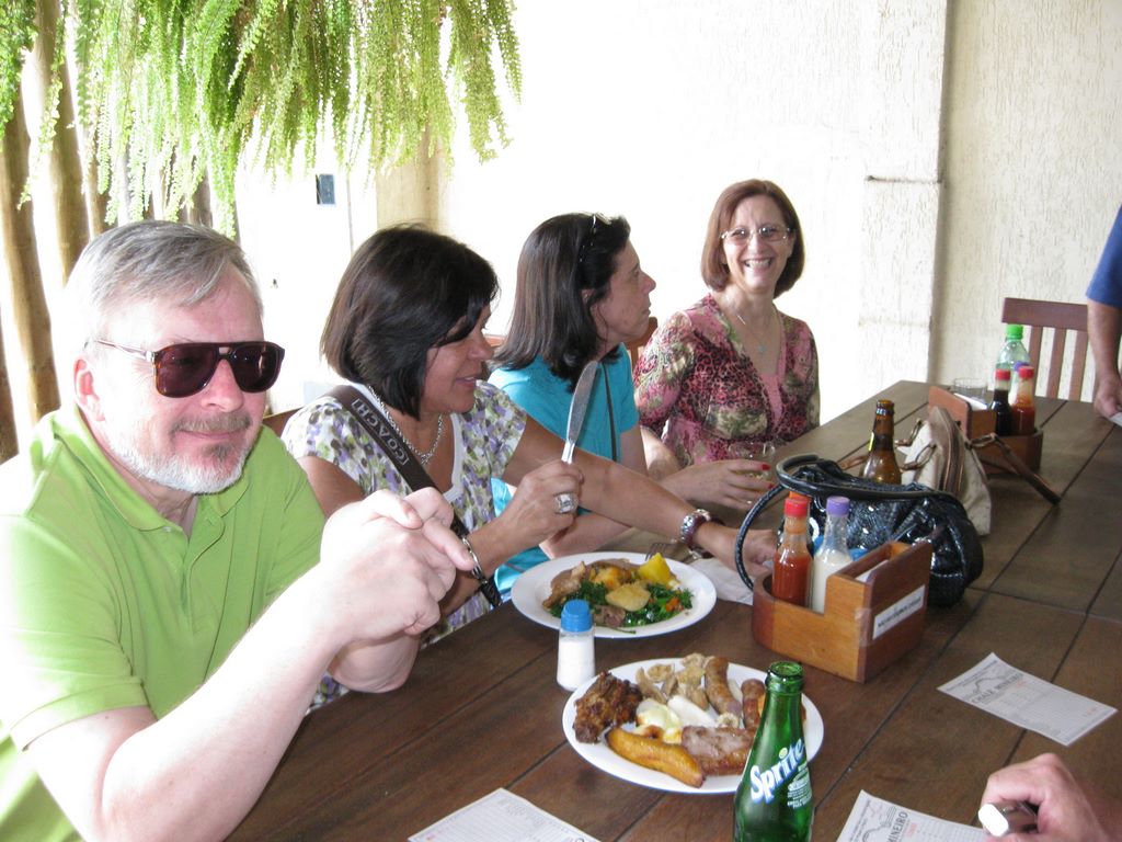 Dennis Heloisa and Alpha with her friend at the buffet