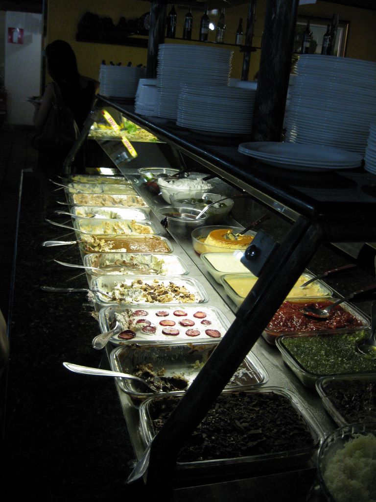 Brazilian choice of food at a buffet restaurant is endless