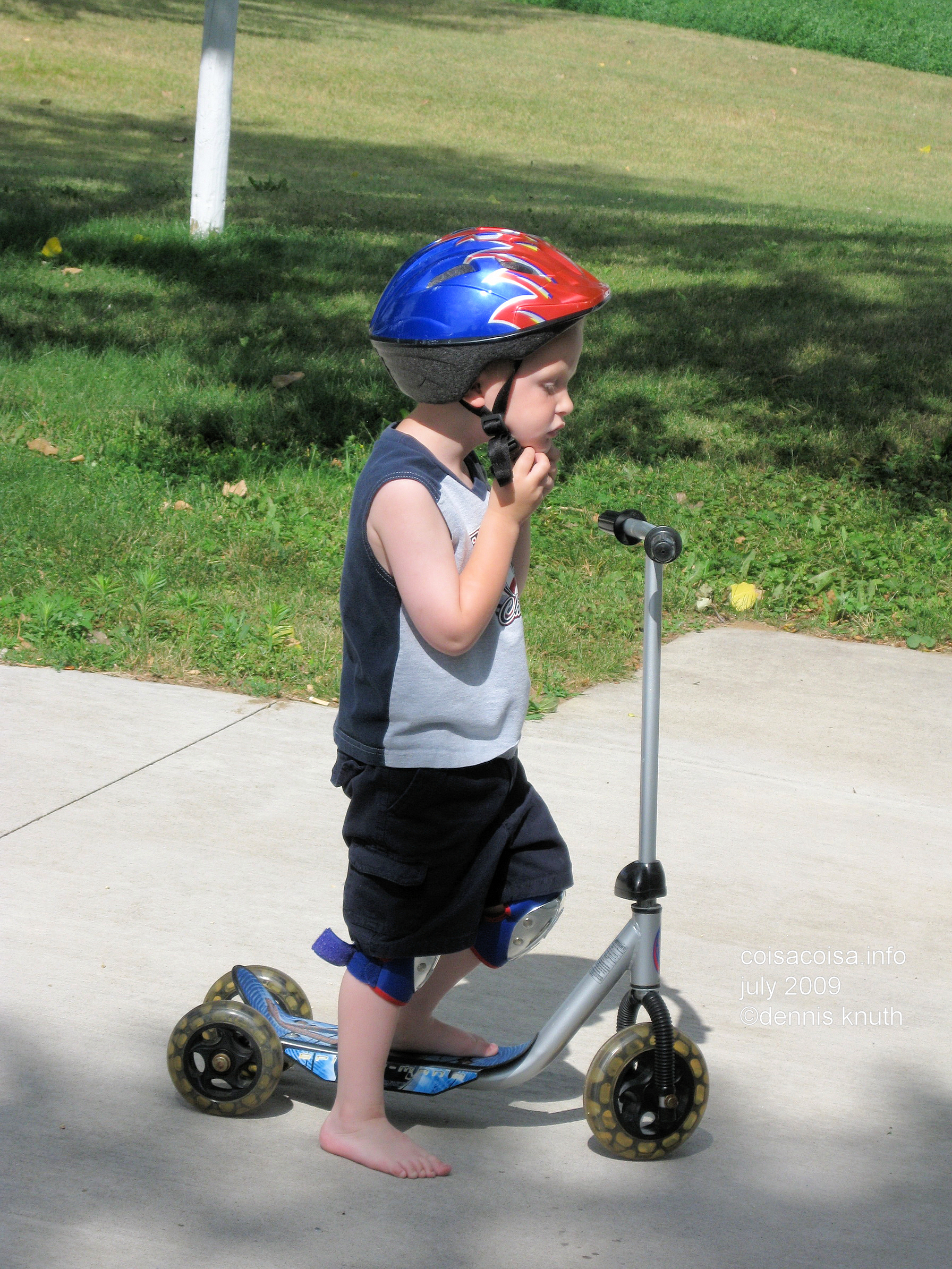 Jared adjusts his safety helmet