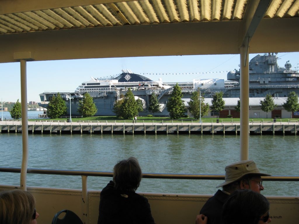 Circle Line Boat next to the Enterprise on the Hudson