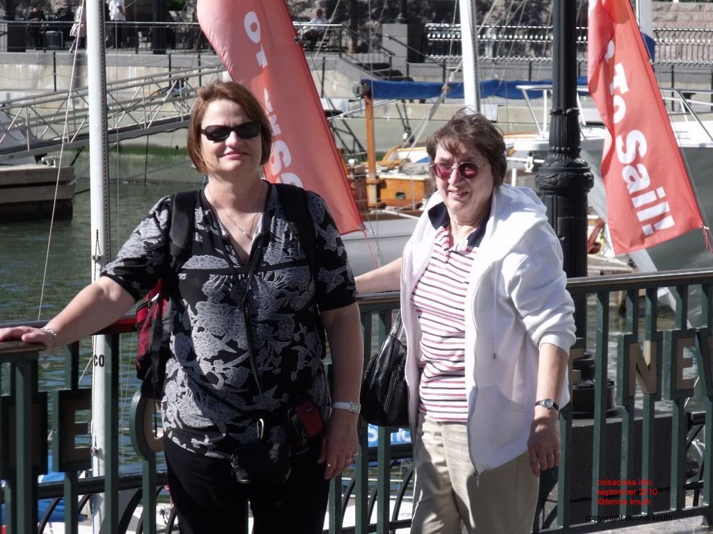 Sally and Sherri in the Marina of the World Trade Center