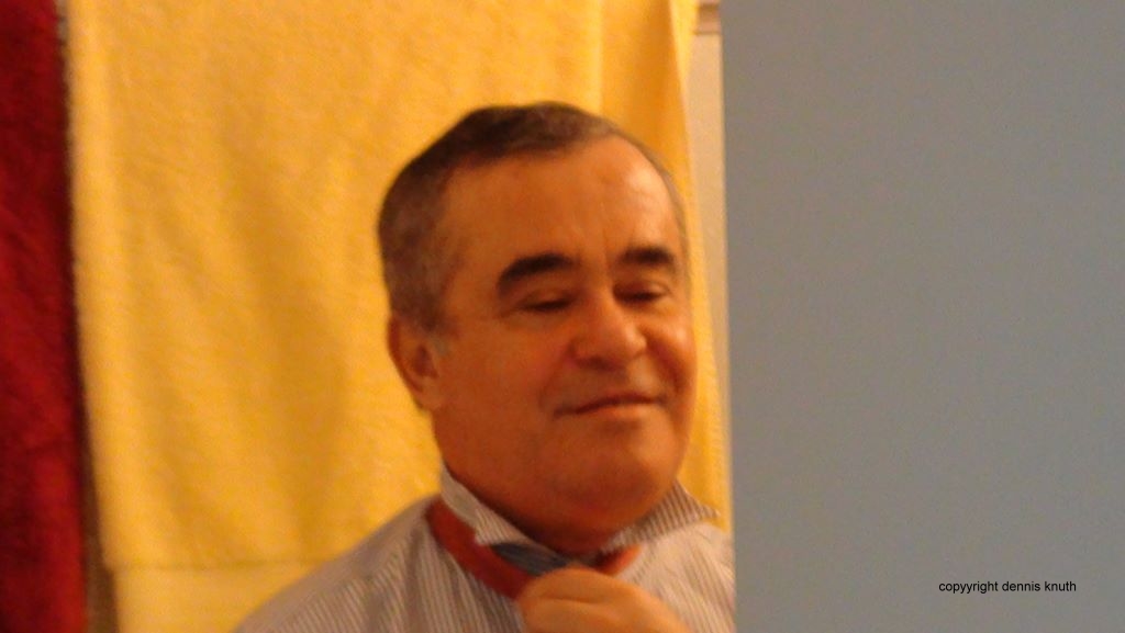 Helton tying his tie