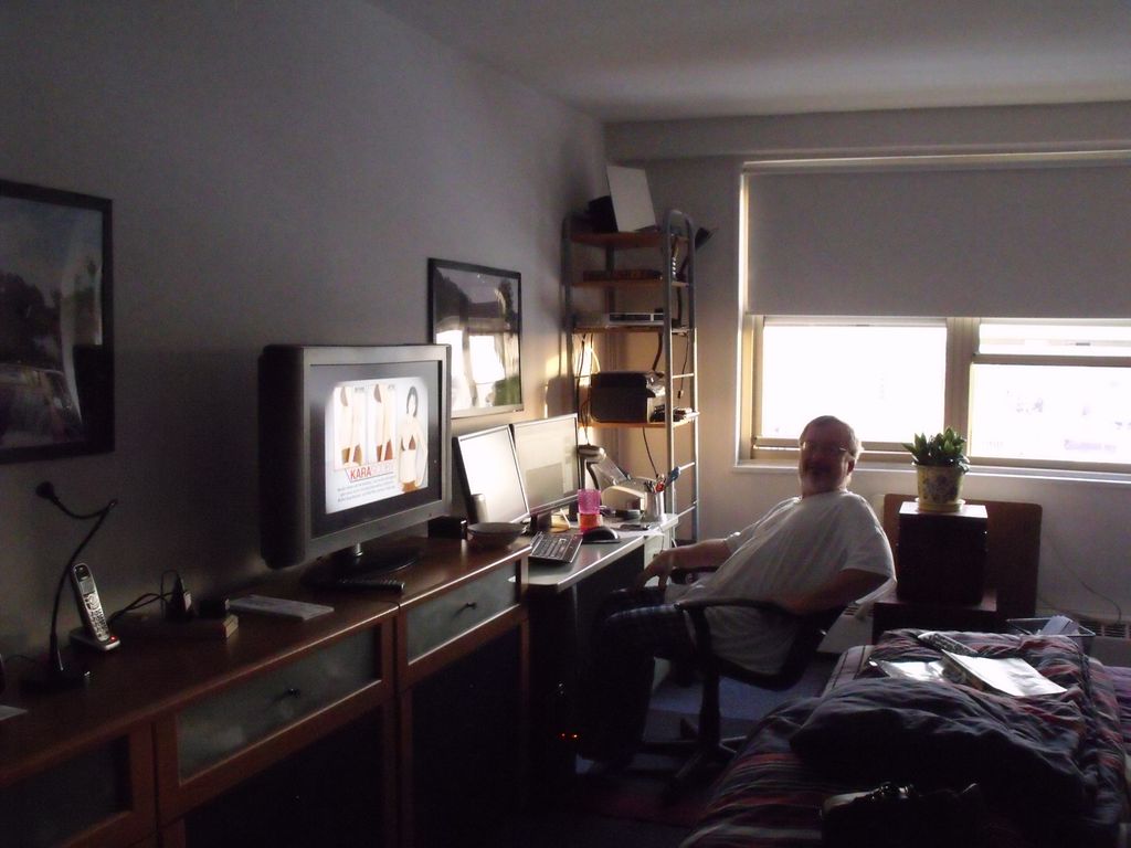 Dennis in the restored bedroom