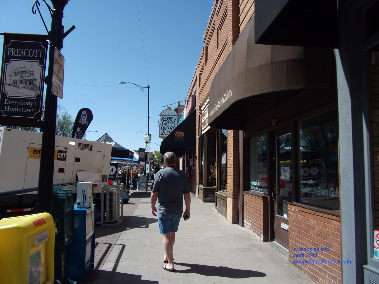 Dennis DePaulo walking on the street of Prescott Arizona