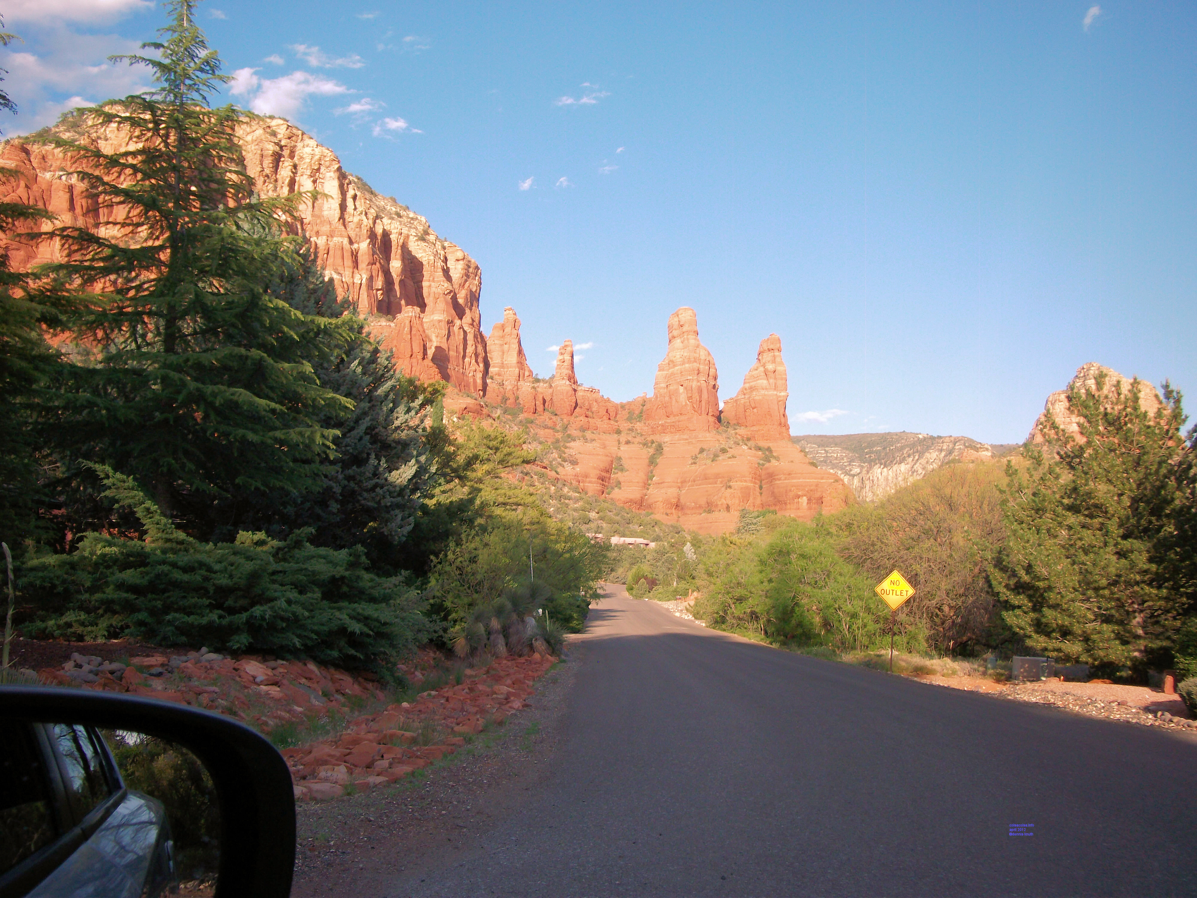 Driving down the road toward the Sedona Chapel