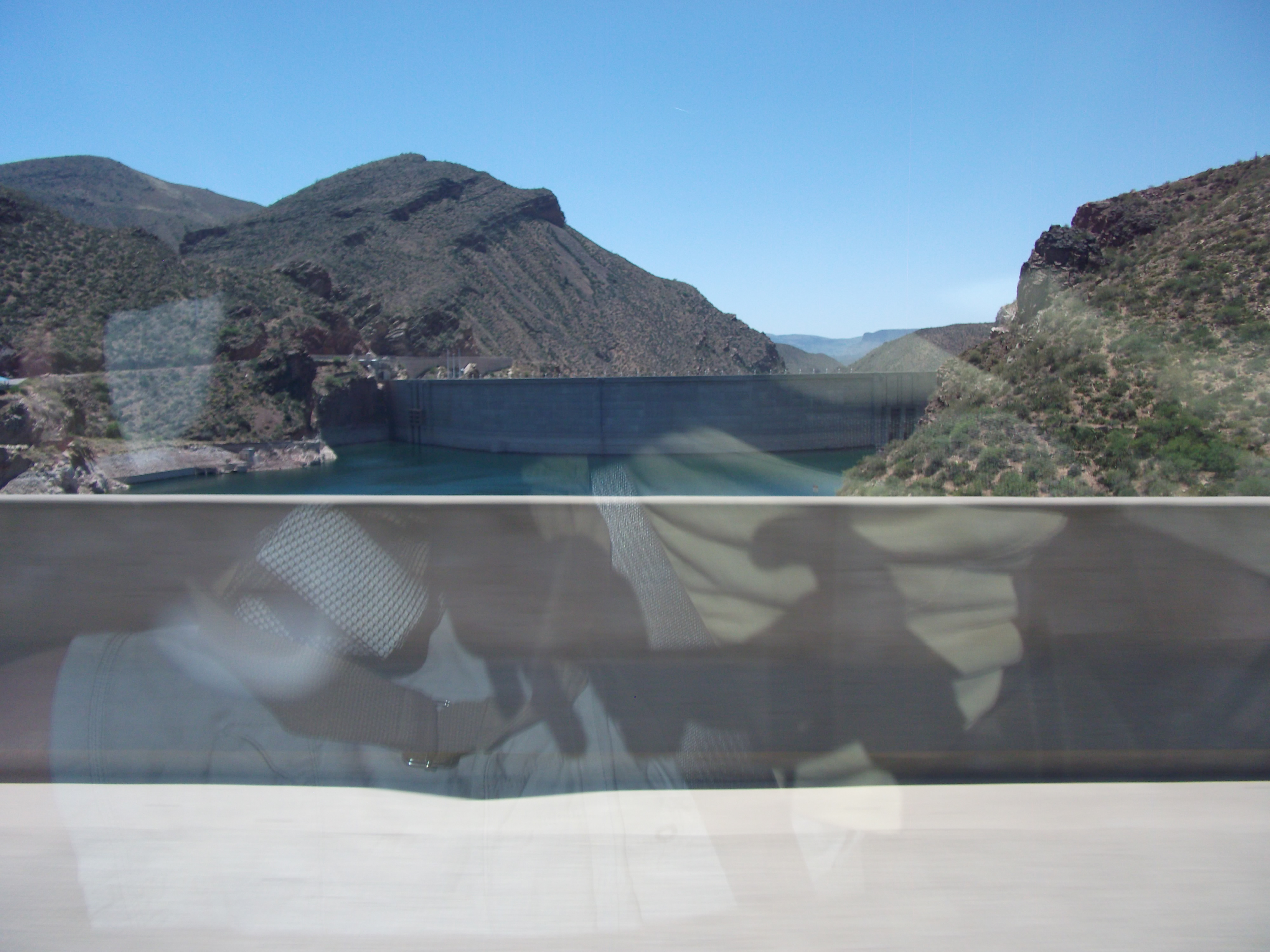 Occupant reflection looks underwater