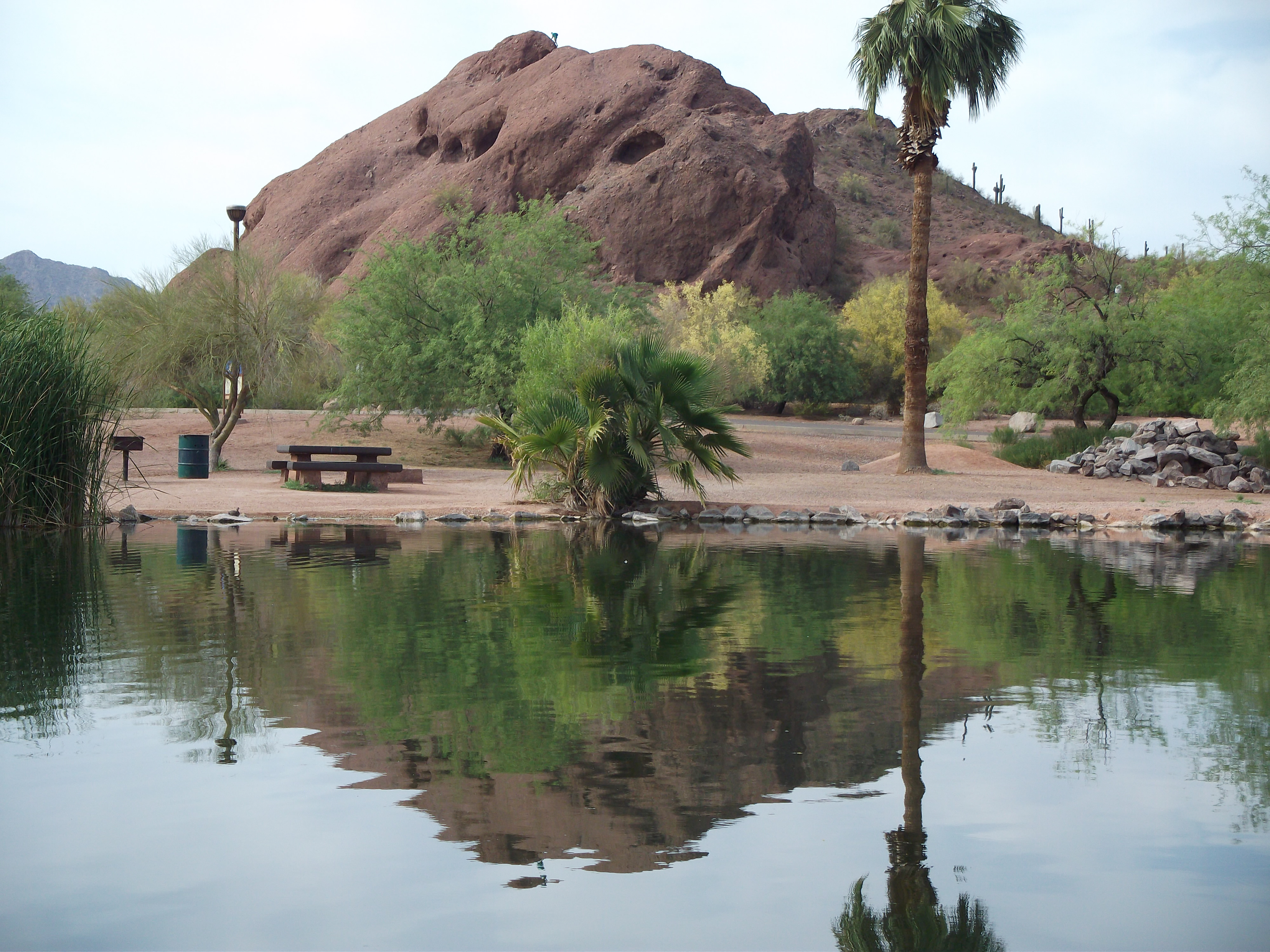 Papago Park Lake and mountain