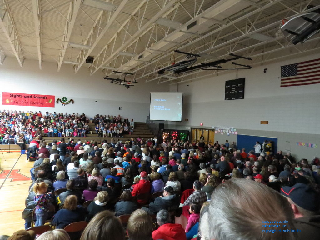 Student classes and Christmas crowd at Arkansaw Elementary
