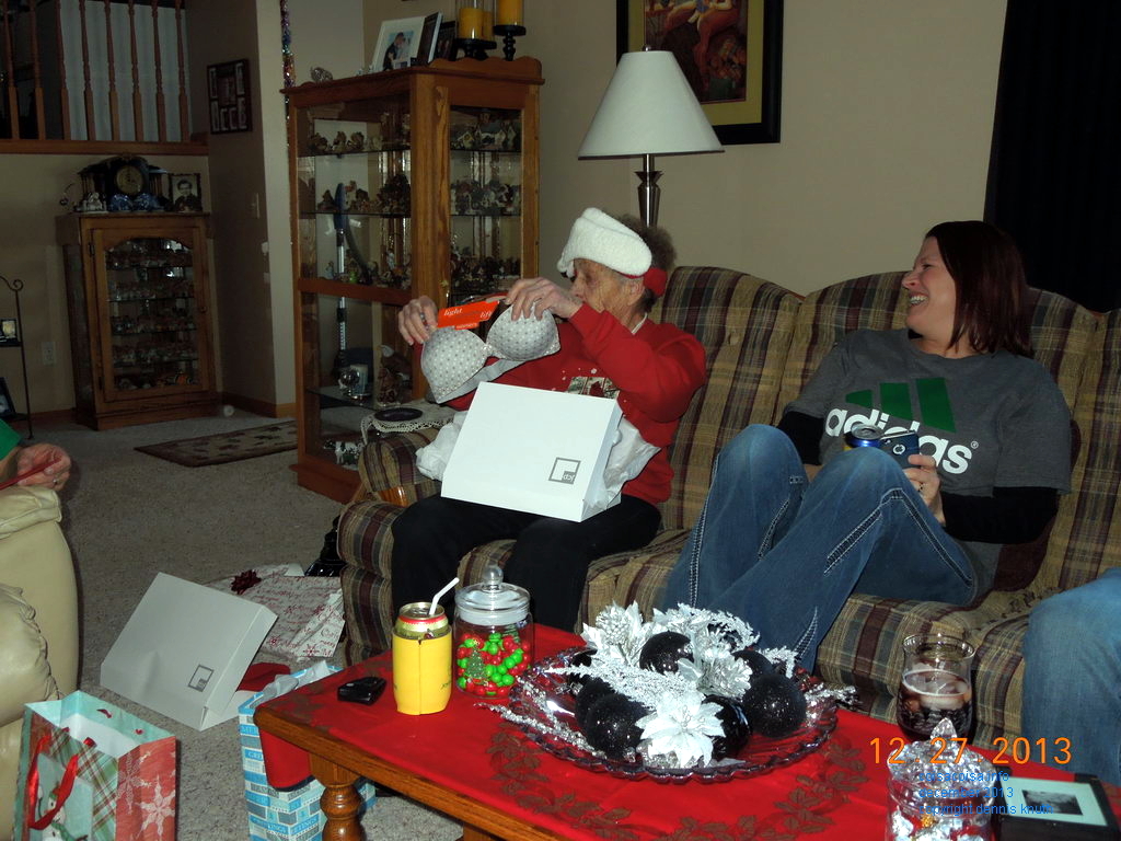 Emogene gets a bra as a gift