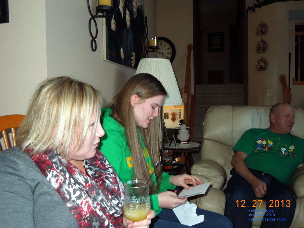 Kelli has a drink, Kelsey opens a gift card