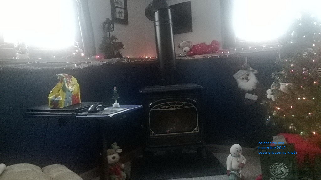 Lonely fireplace on the farm on New Years Eve