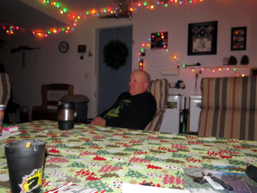 Gary relaxing in the garage after the holidays