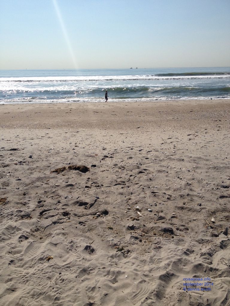 Durand tourists enjoy a beach of late summer solitude