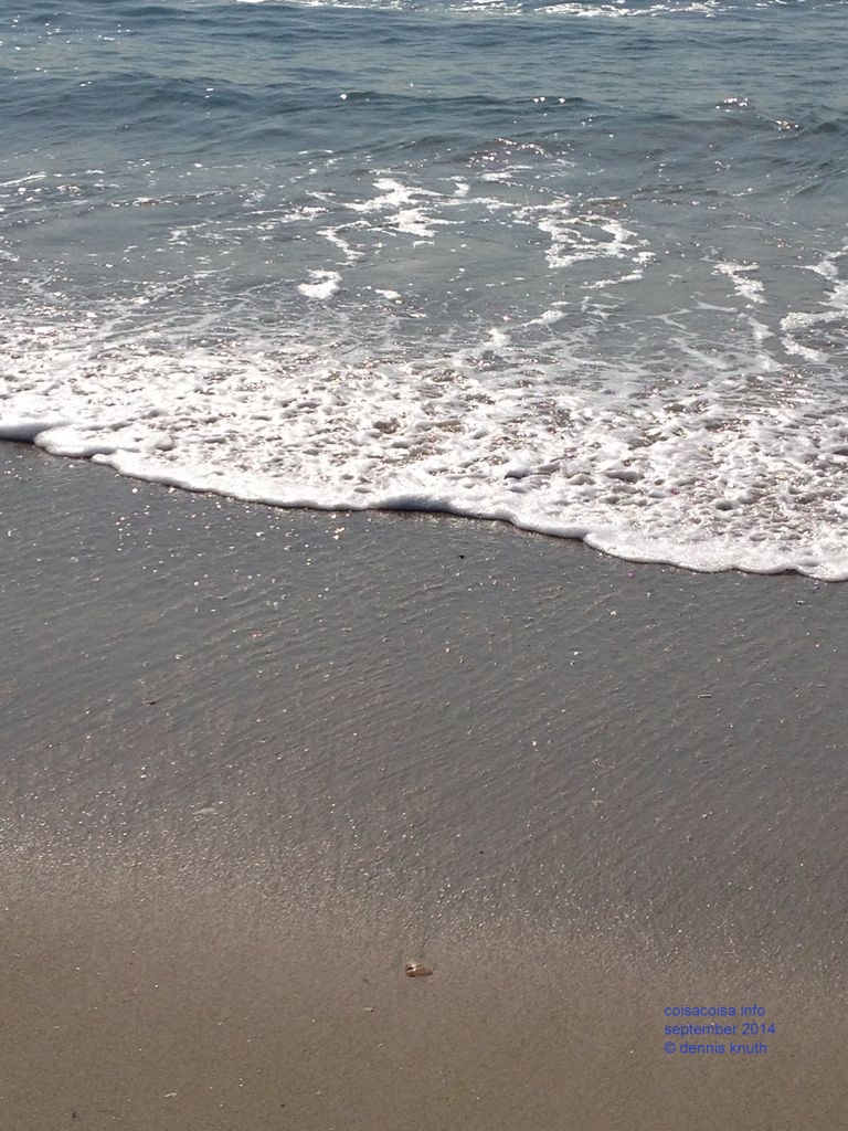 Water washing up on the beach at Riis Park