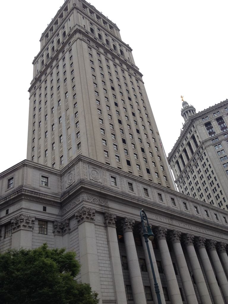 New York's granite towers near the Brooklyn Bridge