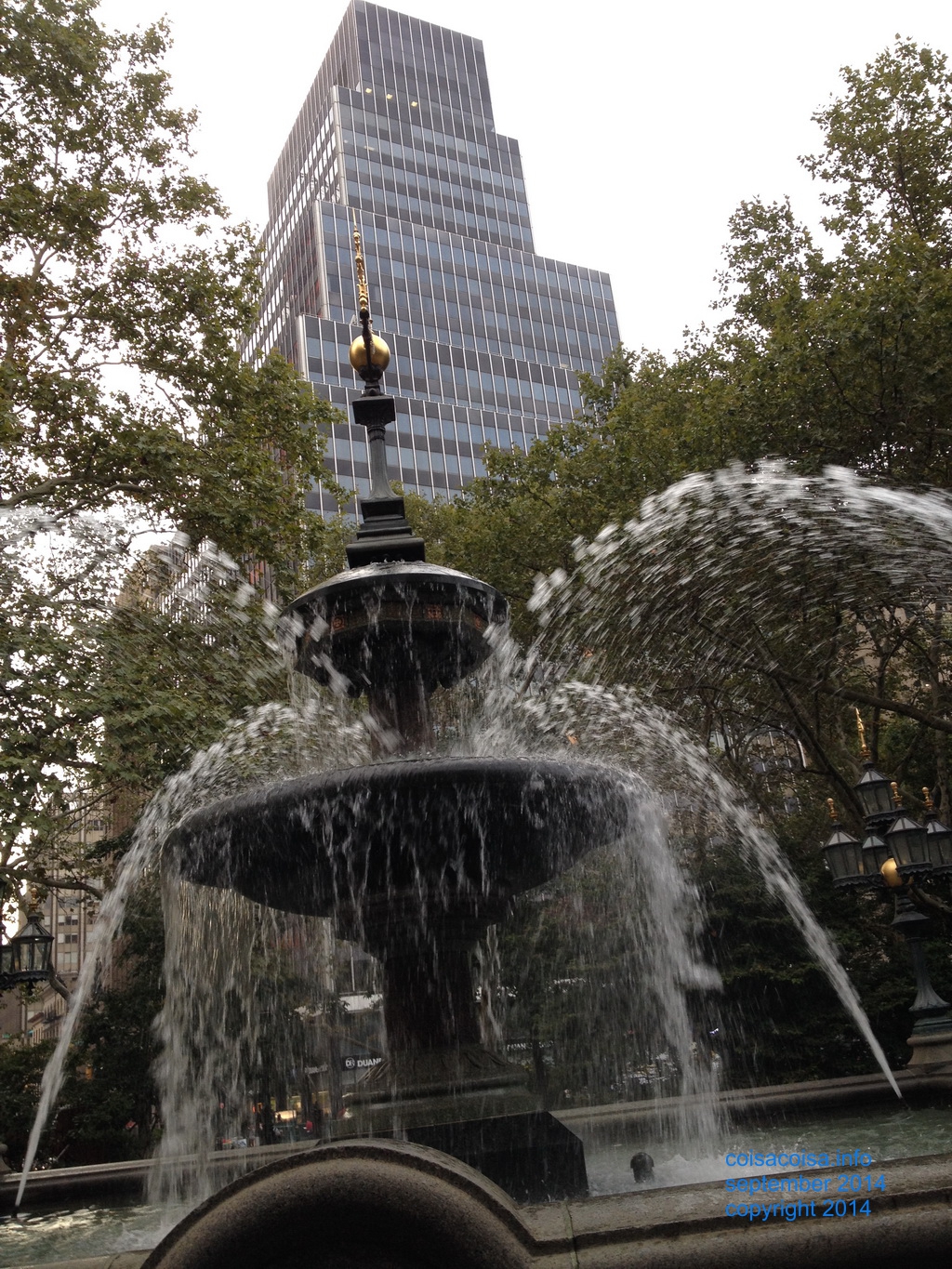 City Hall Park Croton Fountain installed in 1842