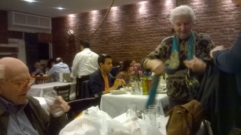 Stella and Orestus at the Greek Restaurant