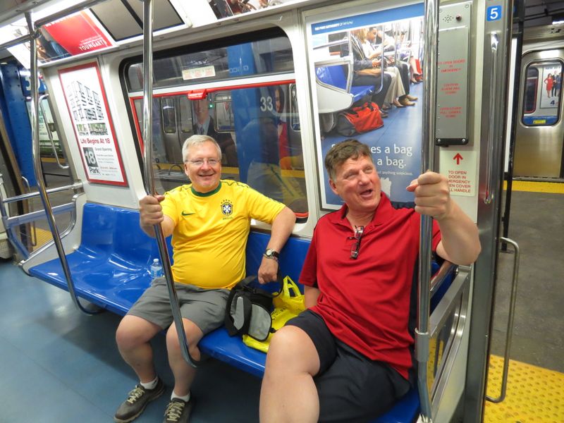 Tom Randall goofing on the train