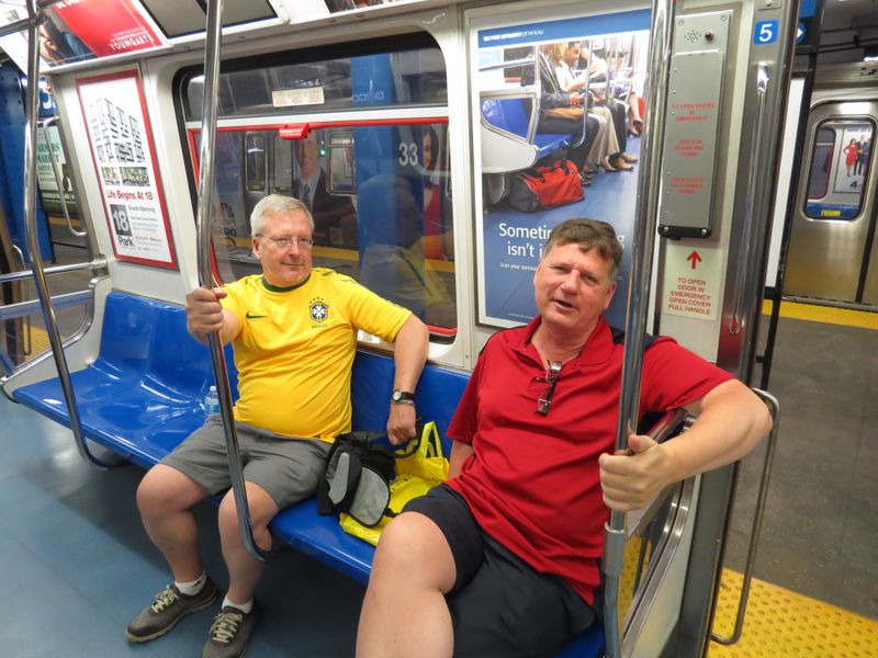 Dennis and Tom on the PATH under the Hudson River