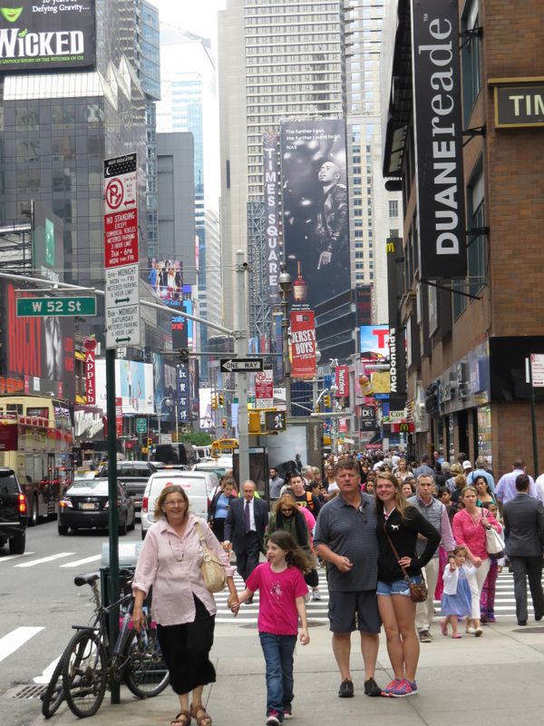 Broadway and 52nd Street with Abby and Tom