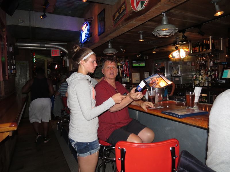 Tom and Abby at the Bubba Shrimp Company Bar in NYC