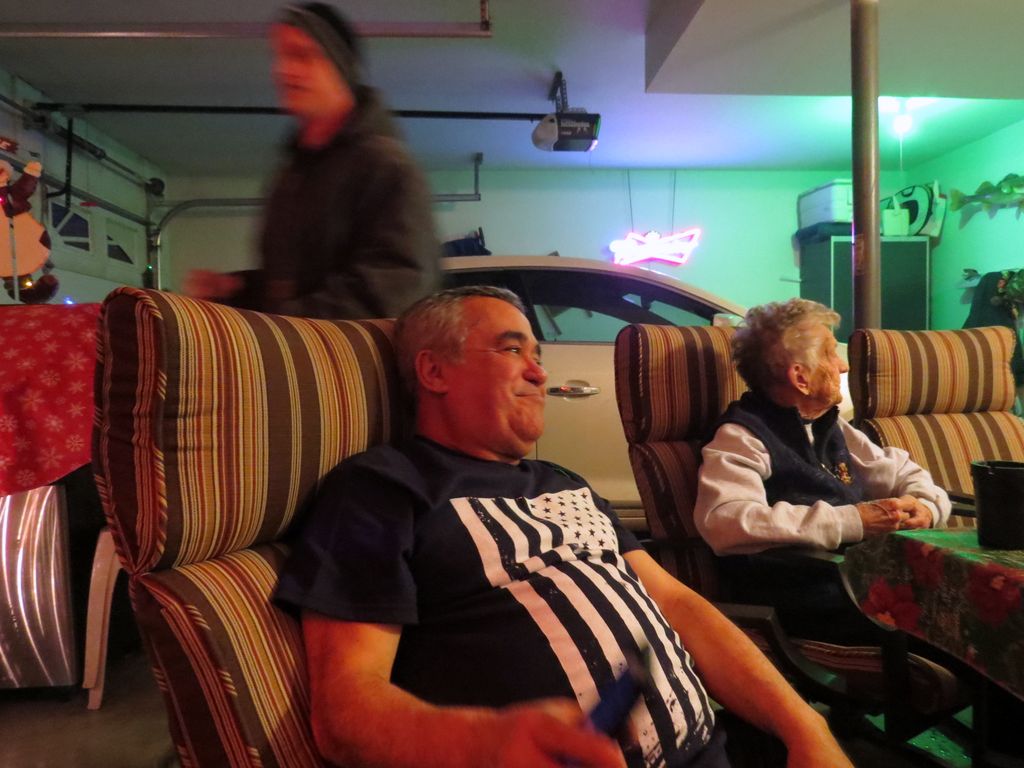 Helton and Emogene in the Garage