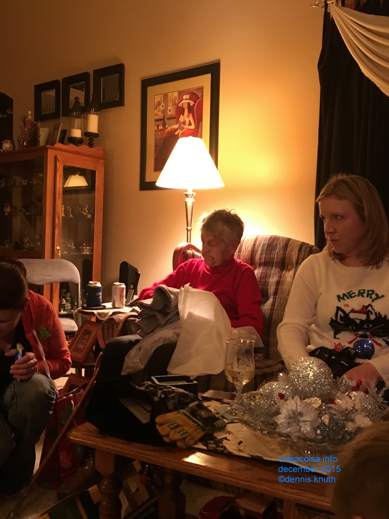 Emogene opening her Christmas Gift