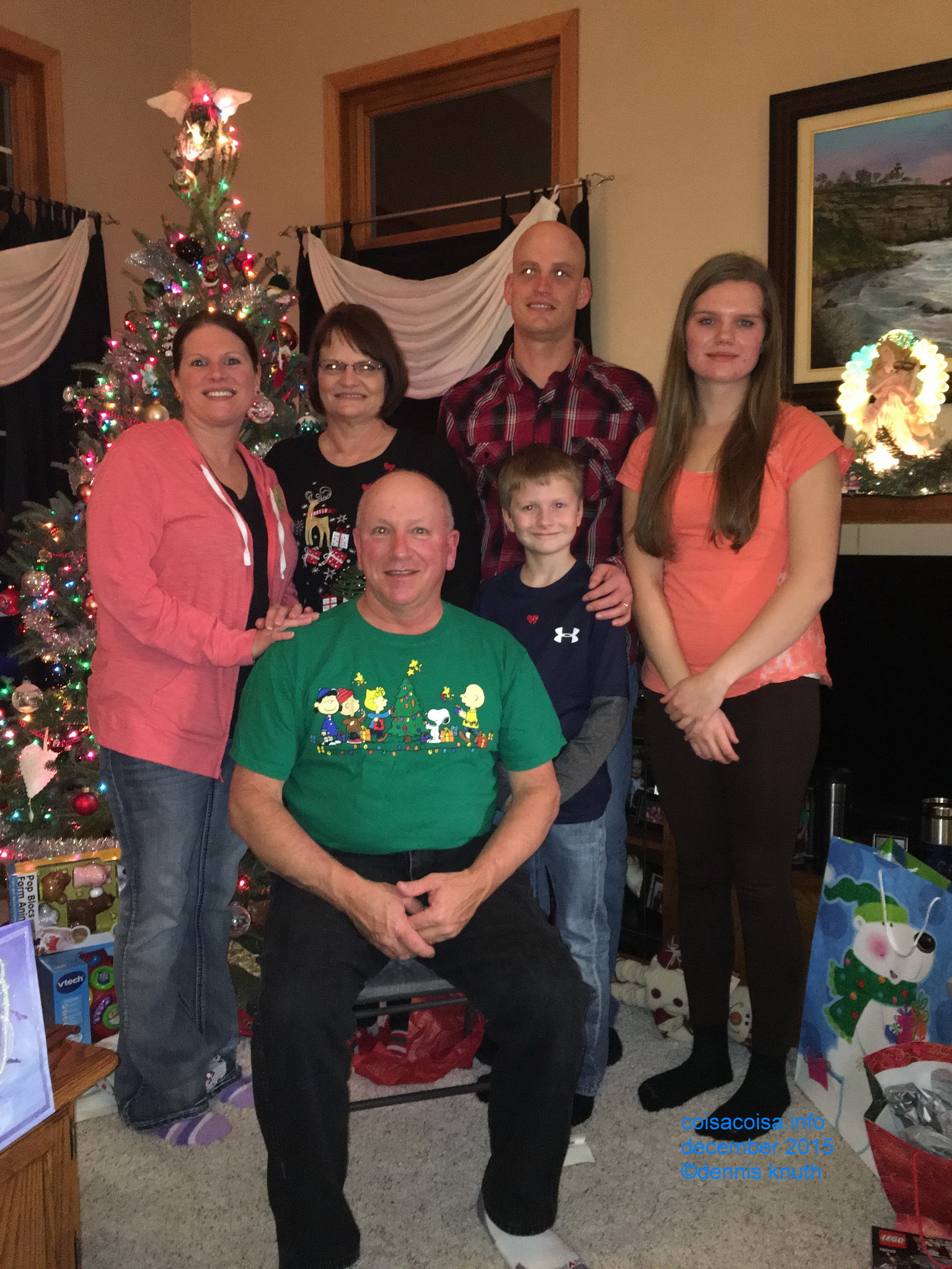 Sherri's family at Christmas without Dennis