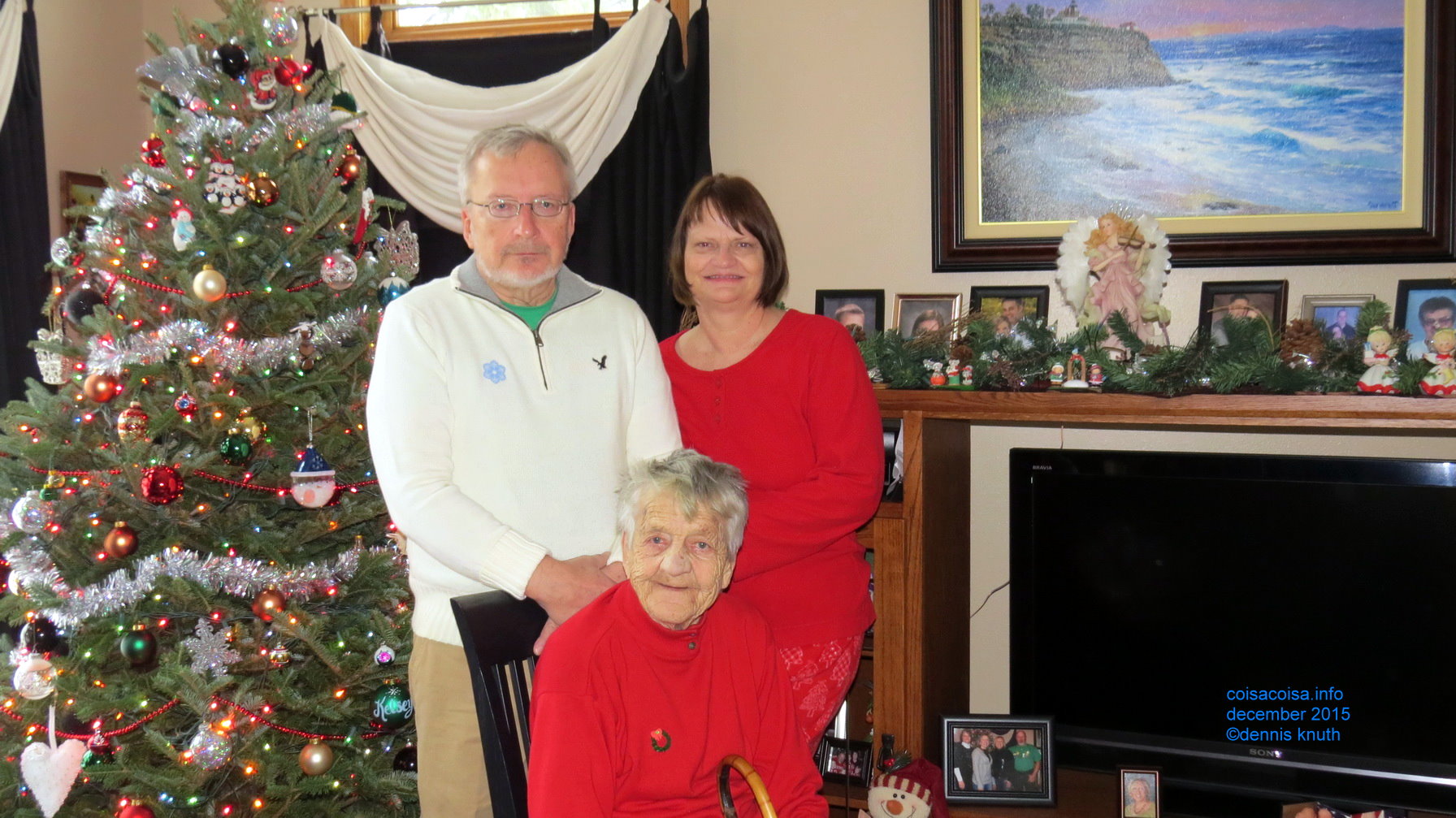 Dennis Sherri and Emogene at Christmas