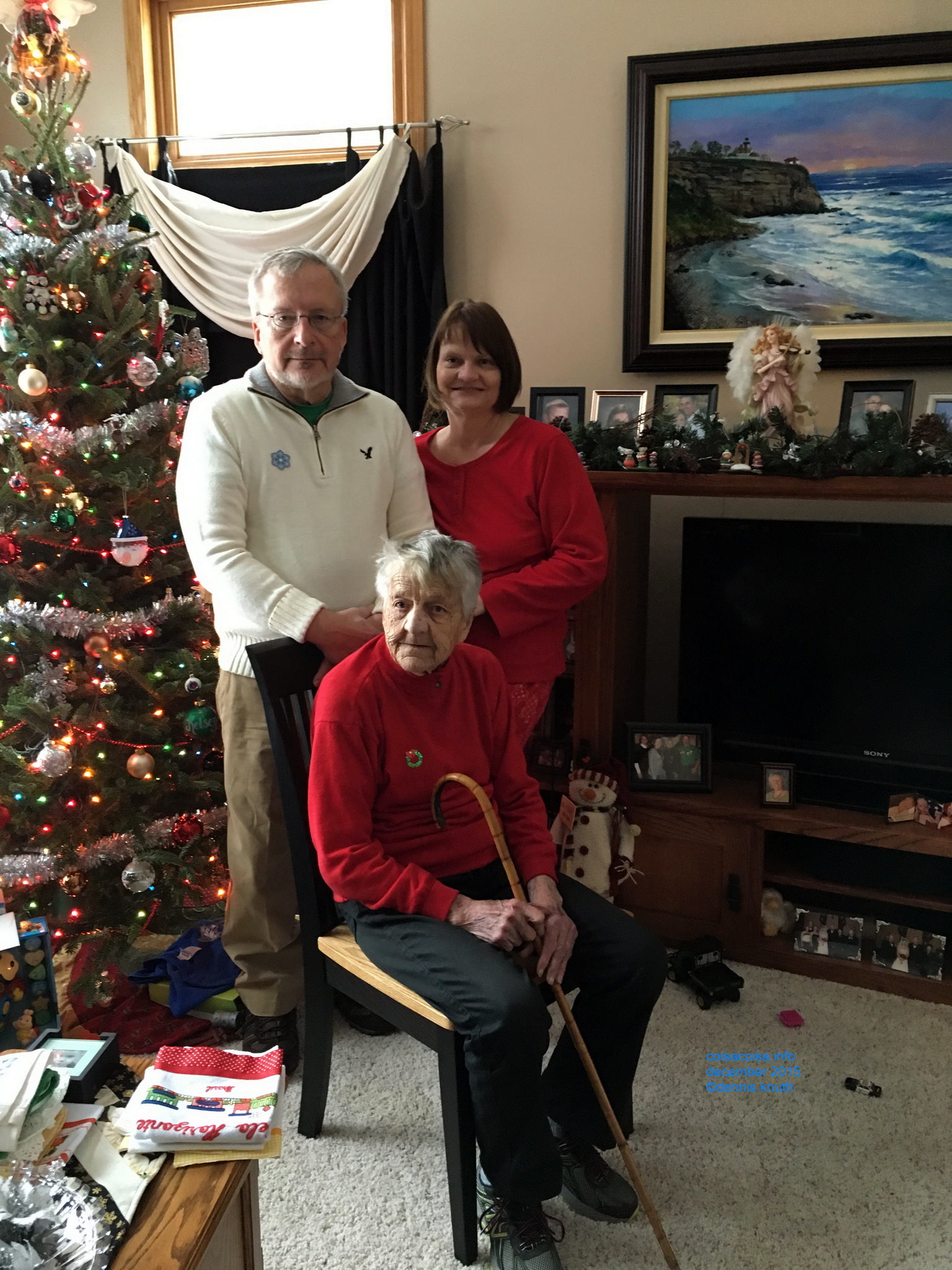 Emogene at 91, Sherri and Dennis 