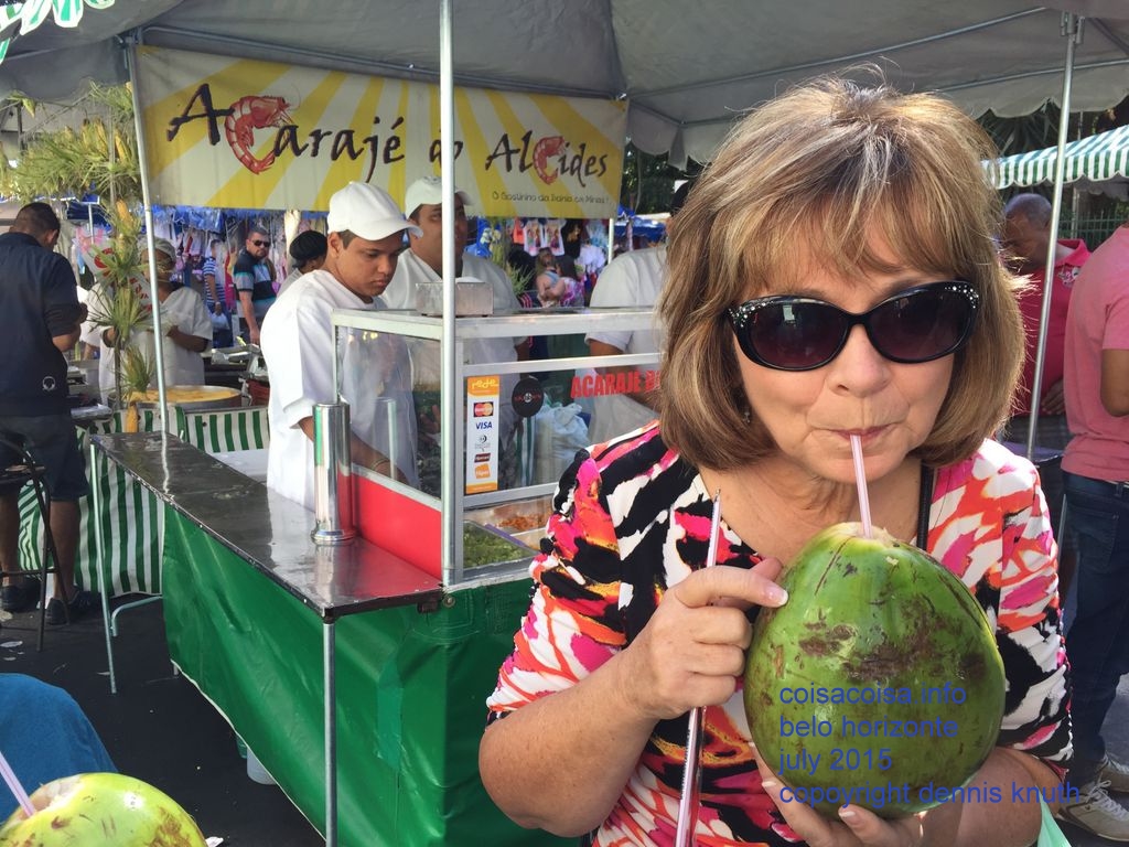 Sharon with food vendors at the street fair
