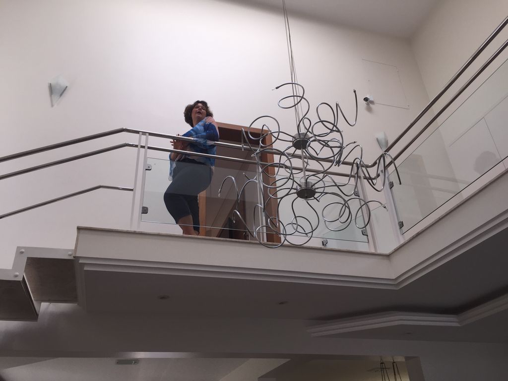 Debbie on the staircase